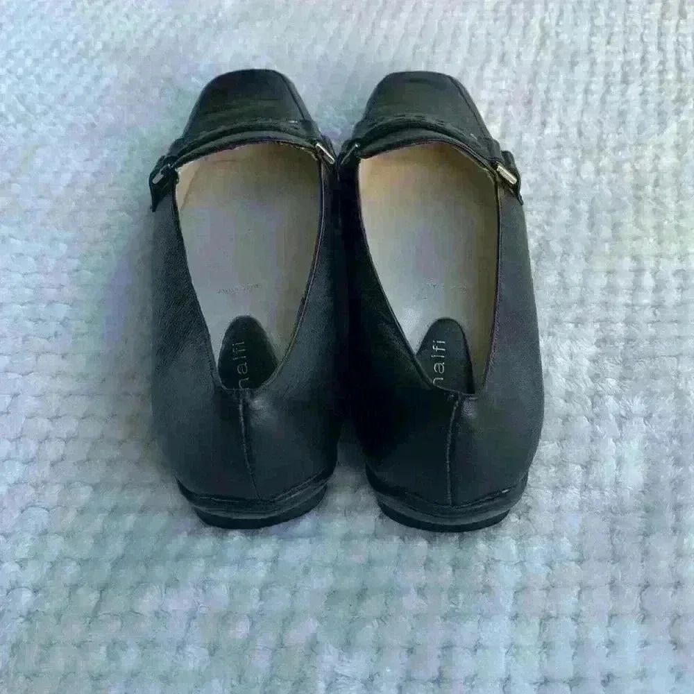 Amalfi black leather loafer sz 8 slip on classic minimalist comfortable dressy - Picture 4 of 14